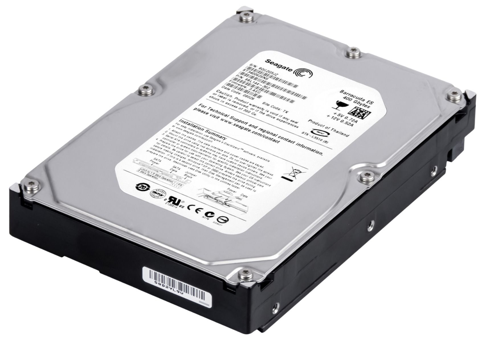SEAGATE BARRACUDA 400GB 7.2K 16MB SATA II 3.5" ST3400620NS 
