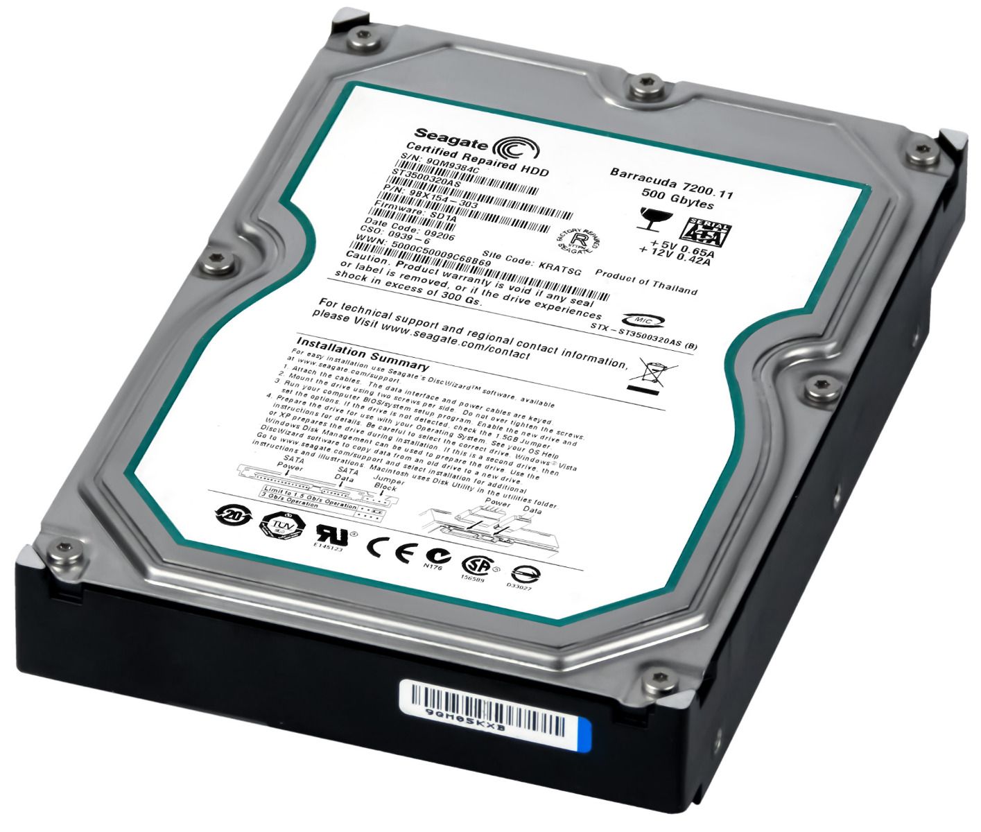 SEAGATE BARRACUDA 7200.11 500GB SATA II 7.2k 32MB 3.5" ST3500320AS