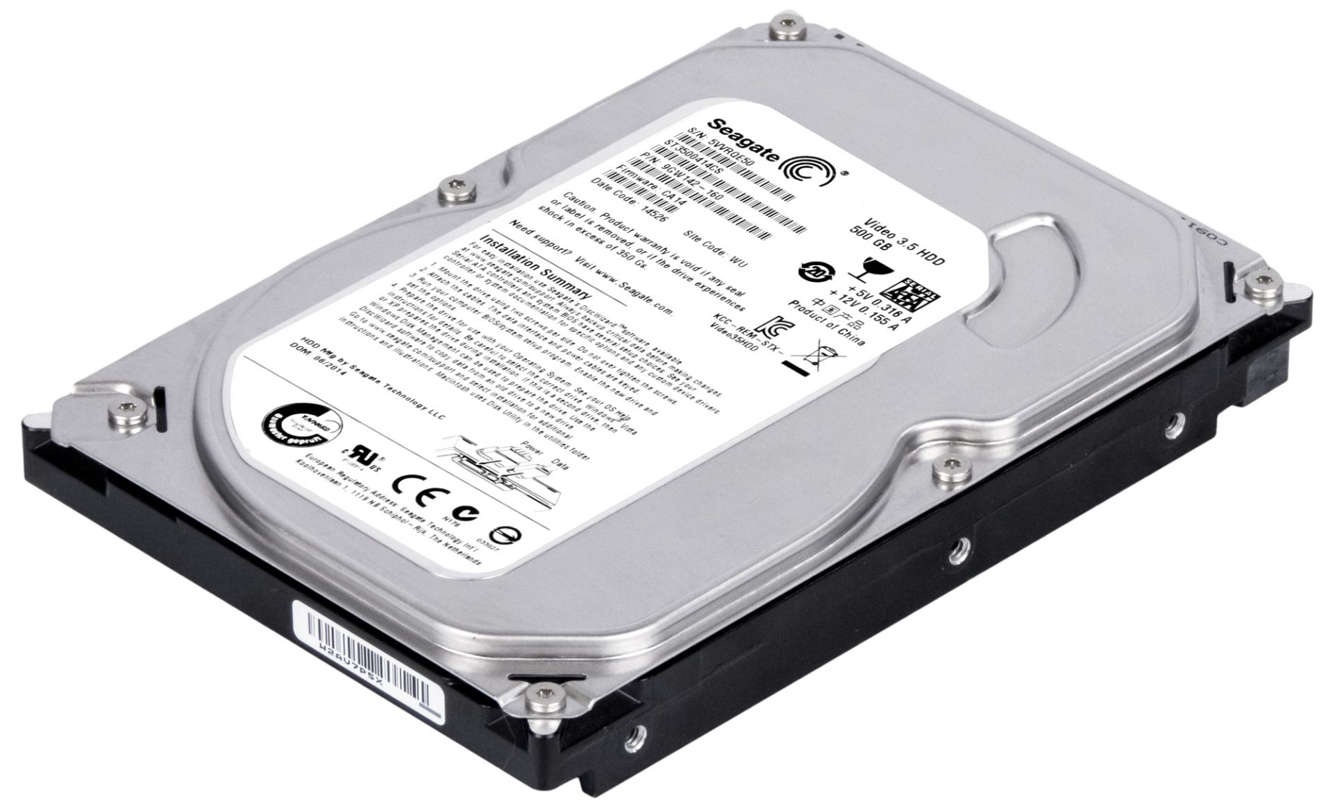 SEAGATE VIDÉO 3.5 HDD 500GB 5.9K 16MB SATA II 3.5'' ST3500414CS