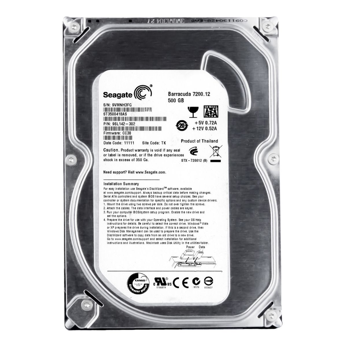 SEAGATE 500GB 7.2K 16MB SATA II 3.5'' ST3500418AS