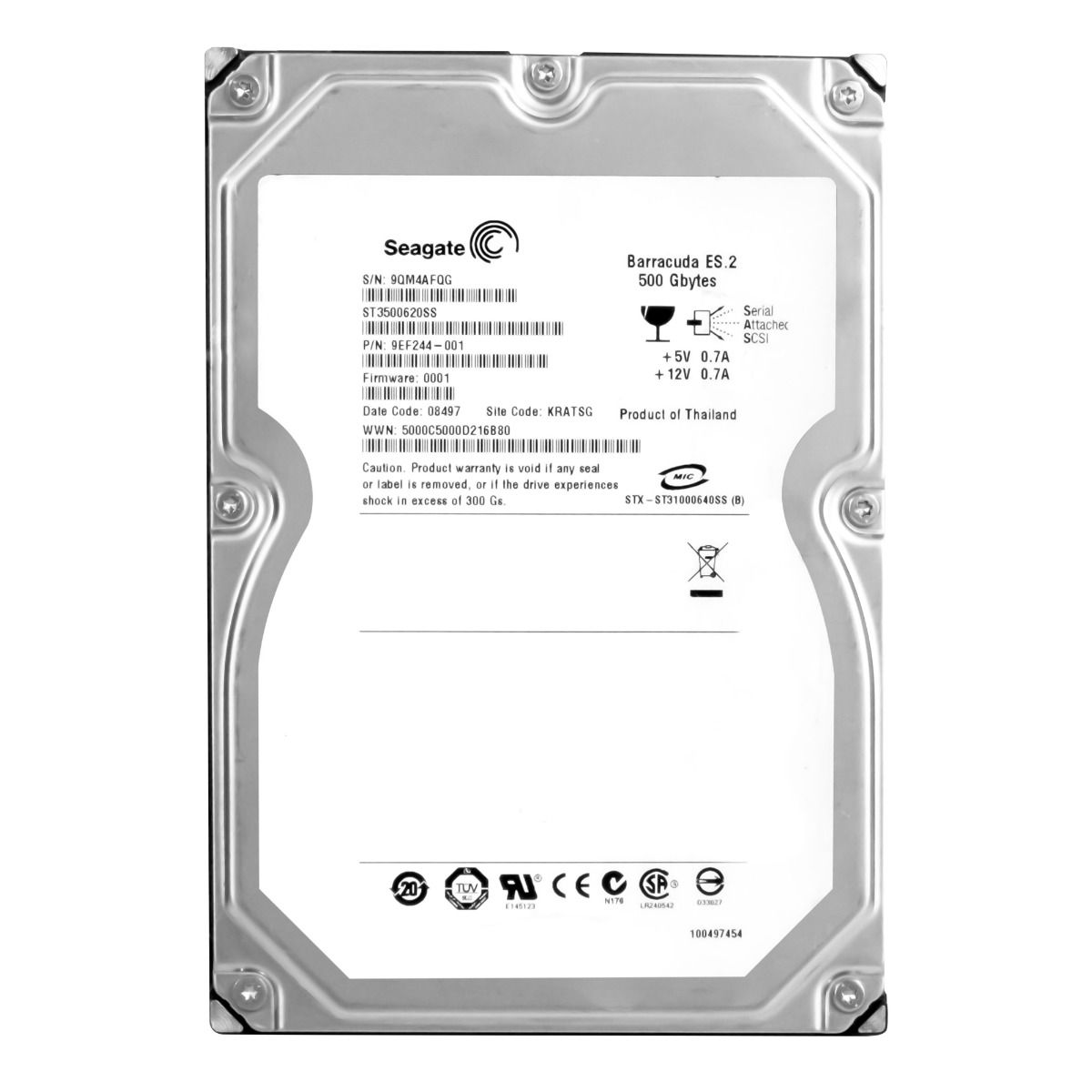 SEAGATE BARRACUDE ES.2 500GB 7.2K 16MB SAS 3.5'' ST3500620SS
