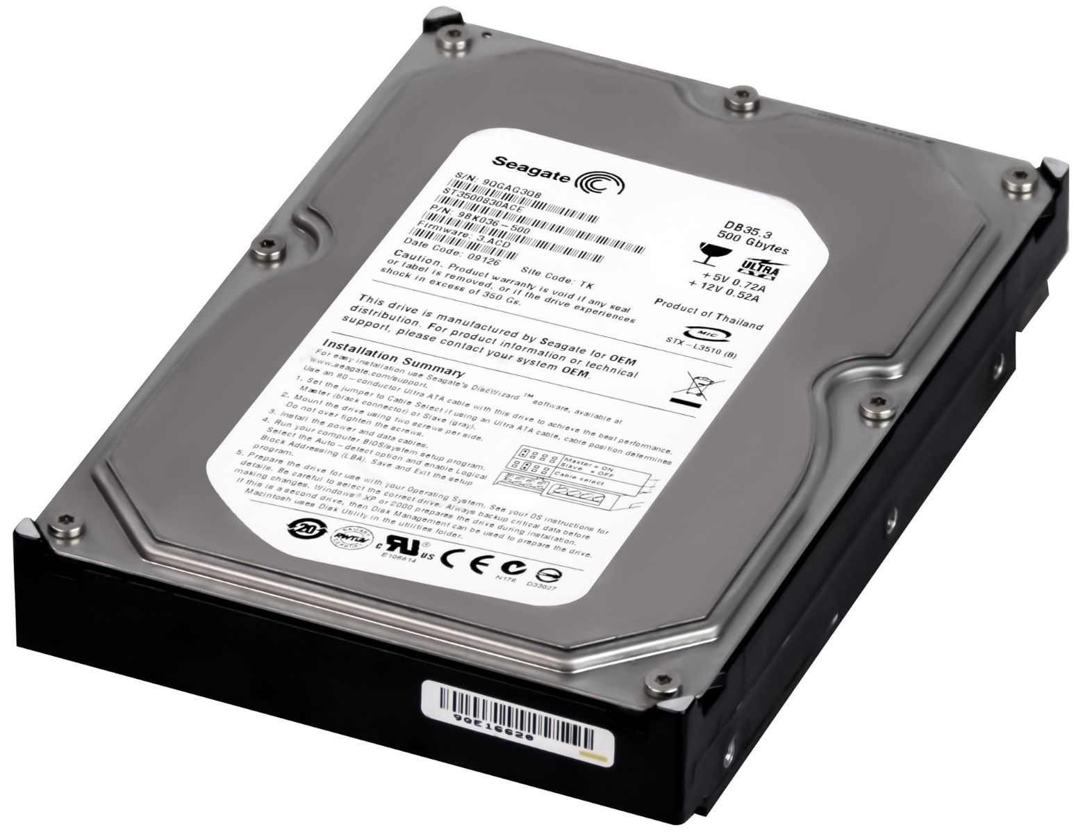 SEAGATE DB35.3 500GB 7.2k 8MB ATA 3.5'' ST3500830ACE