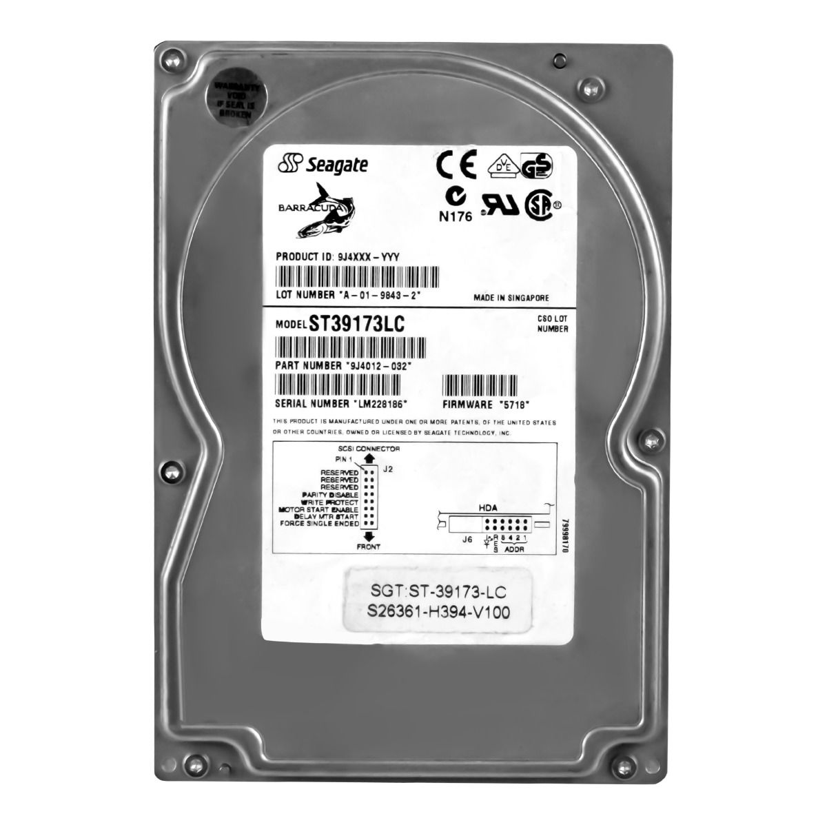 SEAGATE BARRACUDA 9LP 9.1GB 7.2K SCSI Ultra2 3.5'' ST39173LC
