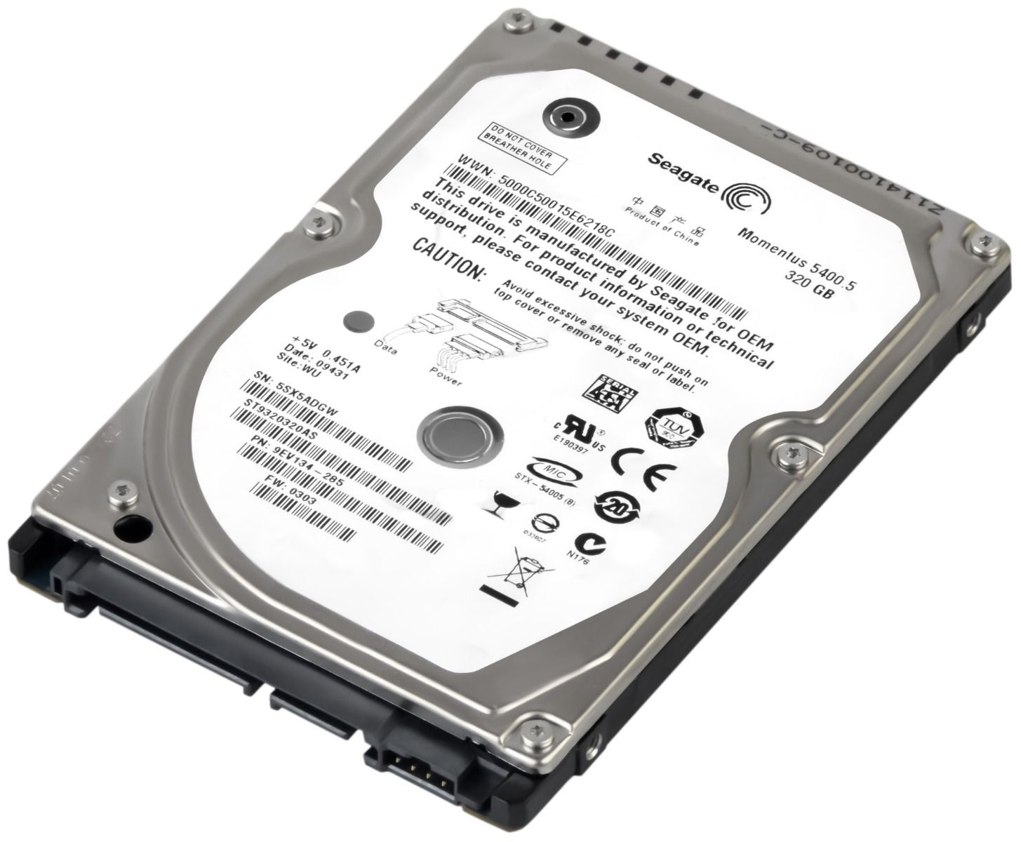 SEAGATE MOMENTUS 5400.5 320GB 5.4K 8MB SATA II 2.5'' ST9320320AS