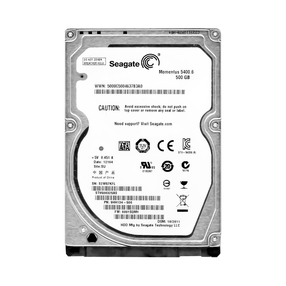 SEAGATE 500GB 5.4k 8MB SATA II 2.5'' ST9500325AS