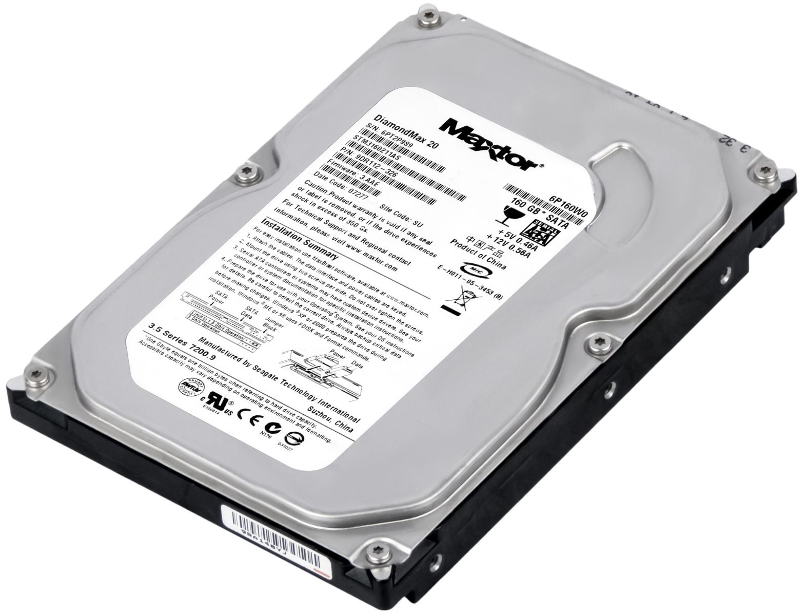 MAXTOR DiamondMax 20 160GB 7.2K 2MB SATA II 3.5'' STM3160211AS