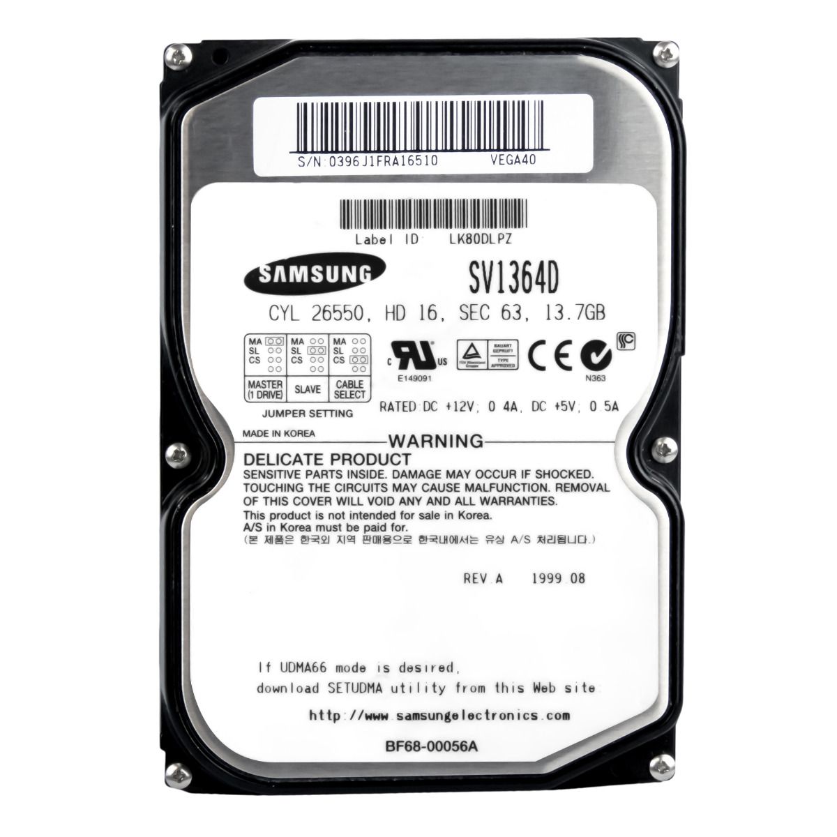 SAMSUNG SpinPoint V6800 13.7GB 5.4K ATA 3.5'' SV1364D