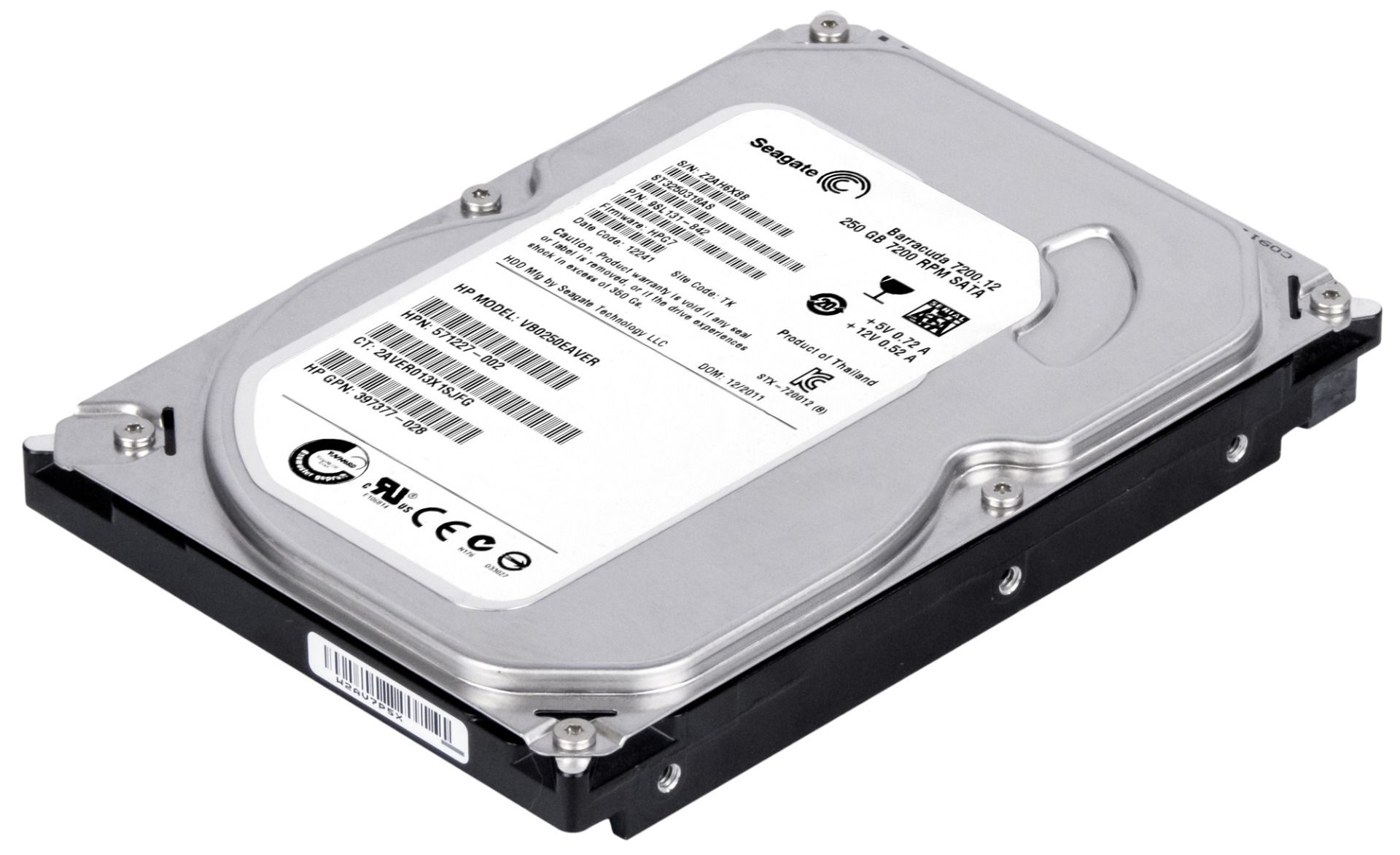 HP 571227-002 250GB 7.2K 8MB SATA II 3.5'' VB0250EAVER