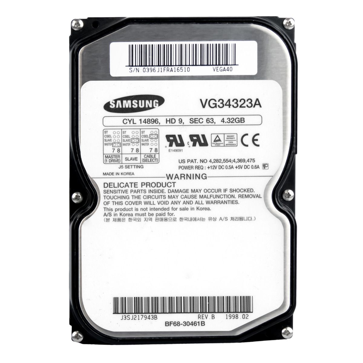 SAMSUNG SpinPoint 4.3GB 5.4K ATA 3.5'' VG34323A