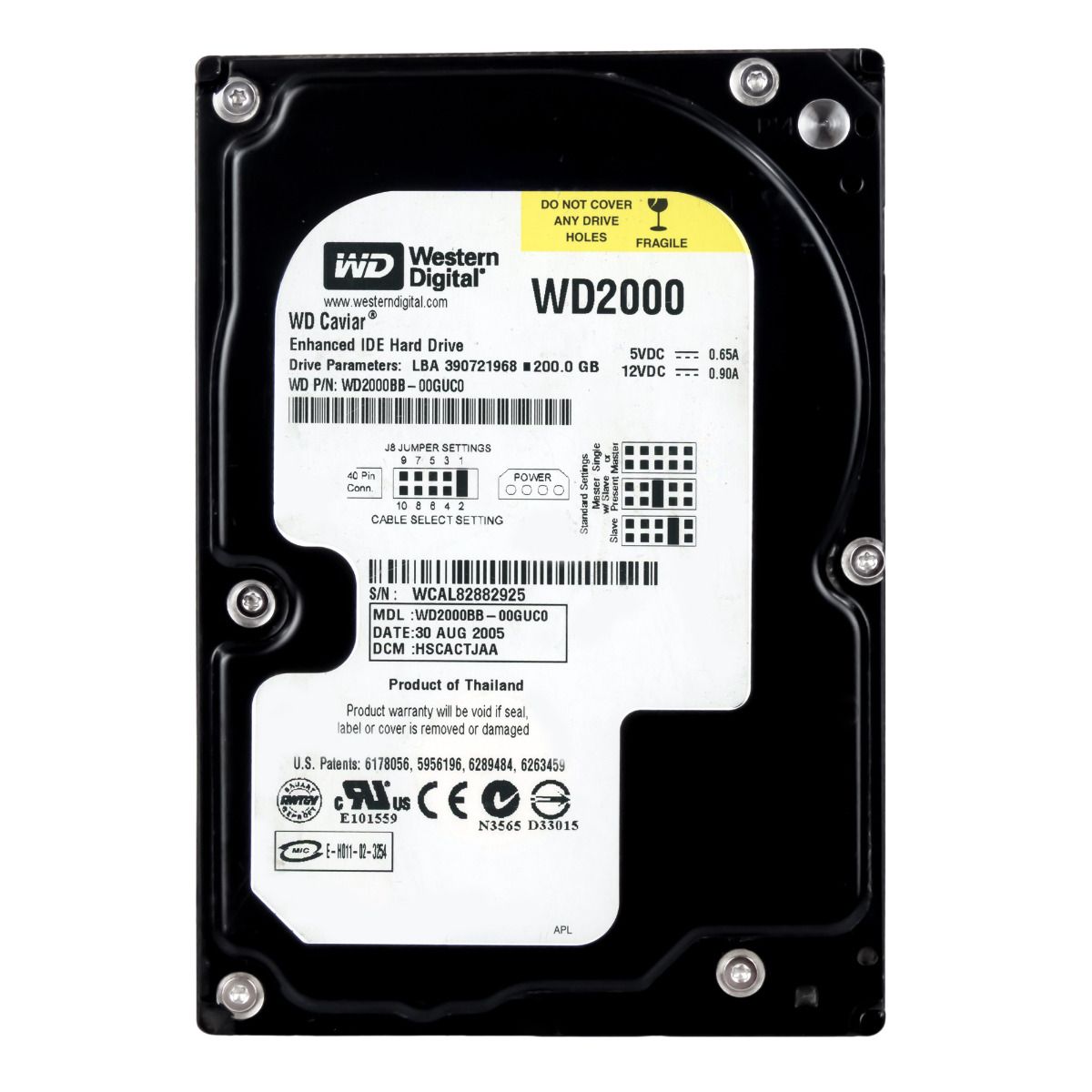 WD CAVIAR 200GB 7.2K 2MB ATA 3.5'' WD2000BB