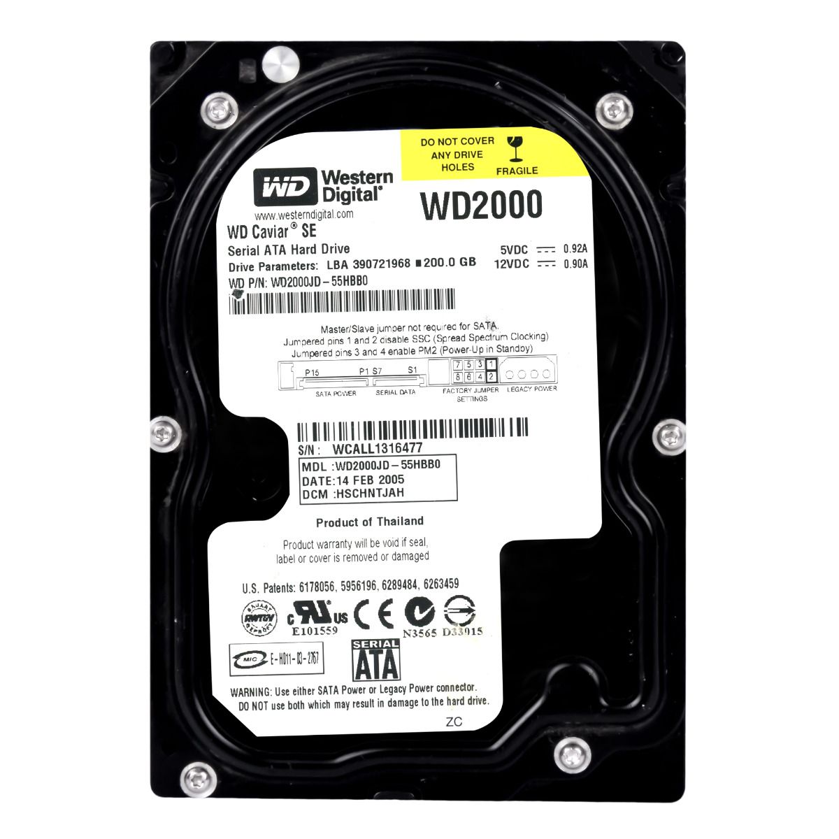 WD CAVIAR 200GB 7.2K 8MB 3.5'' WD2000JD