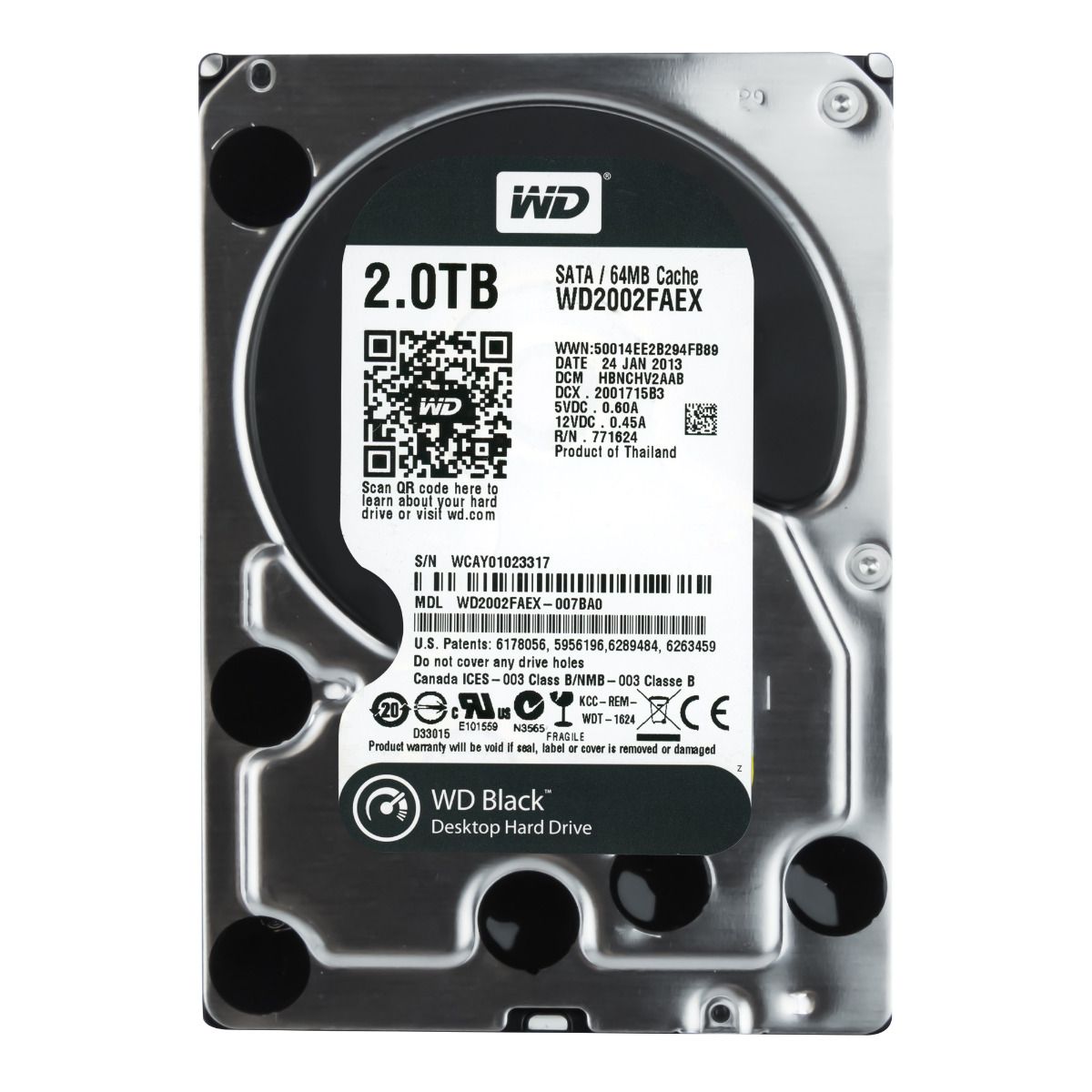WD BLACK 2TB 7.2K 64MB SATA III 3.5'' WD2002FAEX