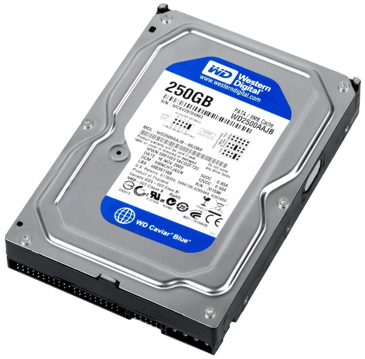 WD CAVIAR BLUE 250GB 7.2K 8MB IDE ATA 3.5'' WD2500AAJB