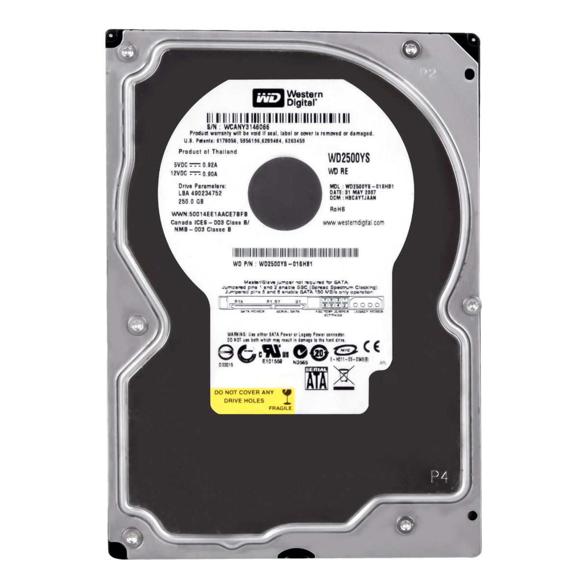 WD RE 250GB 7.2K 16MB SATA II 3.5'' WD2500YS