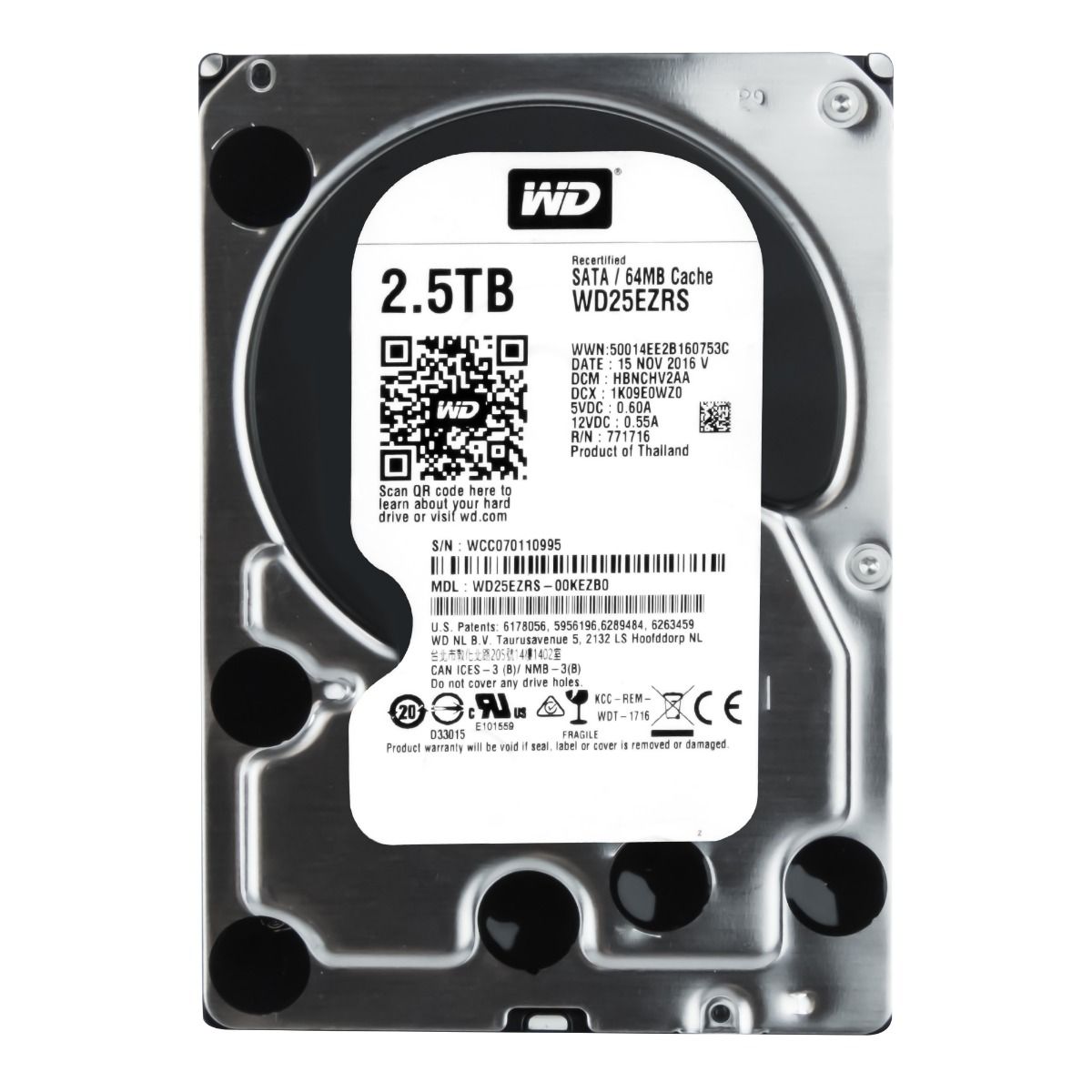 WD CAVIAR GREEN 2.5TB 5.4K 64MB SATA II 3.5'' WD25EZRS