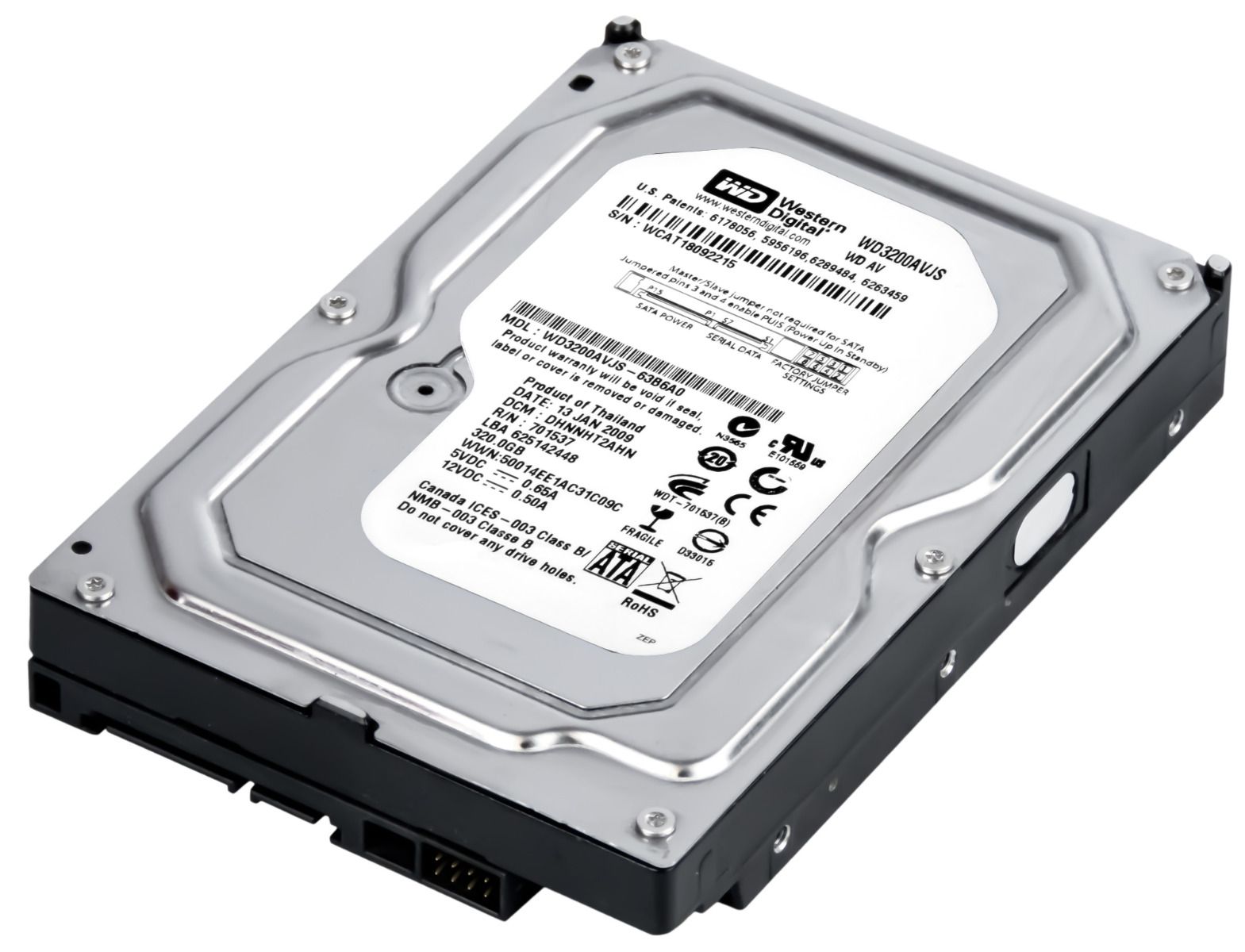 WD AV 320GB 7.2K 8MB SATA II 3.5'' WD3200AVJS