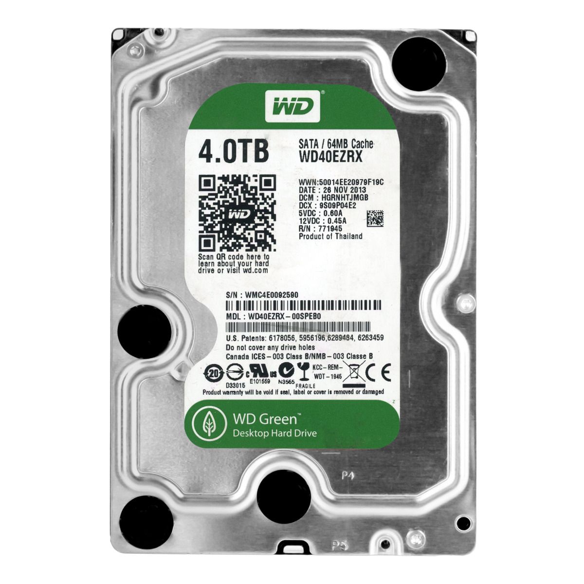 WD GREEN 4TB 5.4K 64MB SATA III 3.5'' WD40EZRX