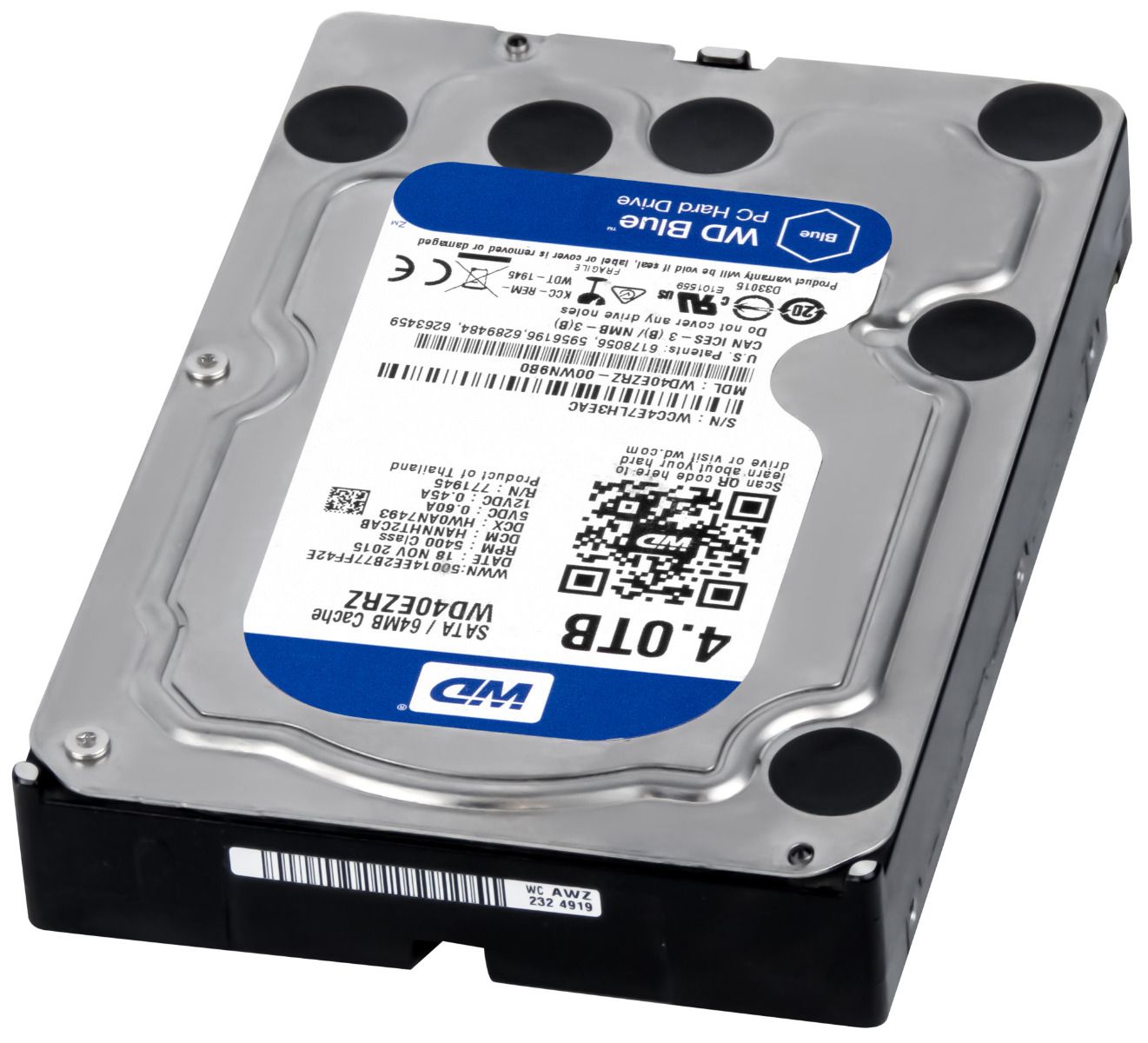 WD BLUE 4TB 5.4K 64MB SATA III 3.5'' WD40EZRZ