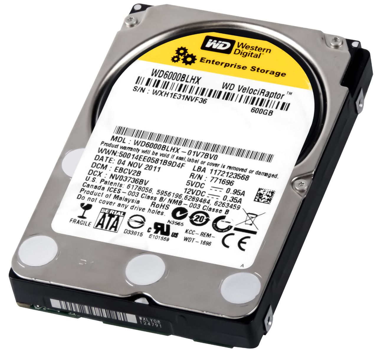 WD VelociRaptor 600GB 10K 32MB SATA III 2.5'' WD6000BLHX