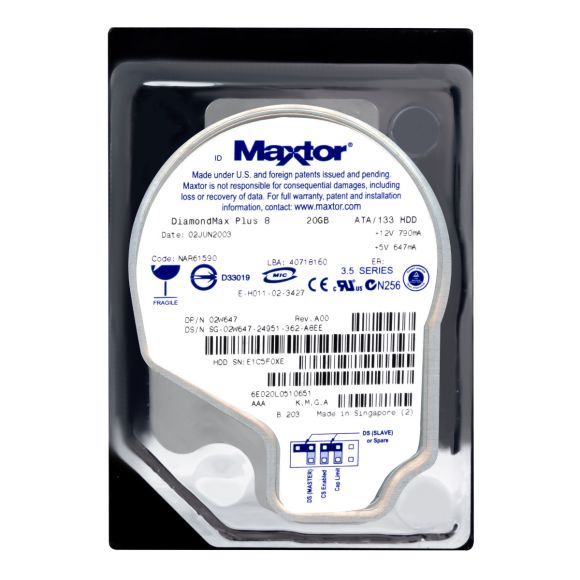 MAXTOR DiamondMax Plus 8 20GB 7.2K 2MB ATA 3.5'' 6E020L0