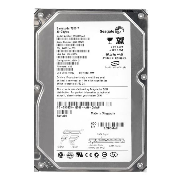 DYSK DELL 0K5805 40GB SATA 7.2K ST340014AS