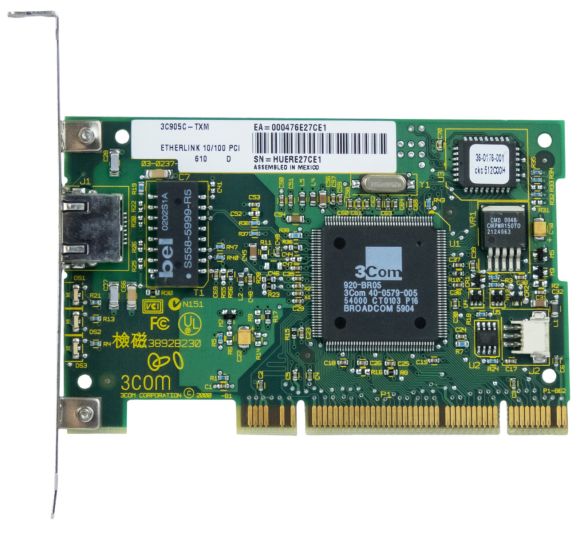 3COM ETHERLINK 3C905C-TXM 10/100Mbps PCI
