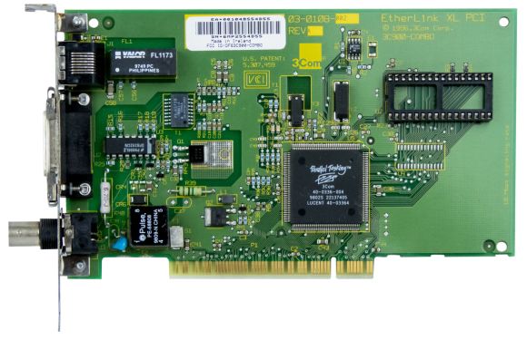 3COM ETHERLINK XL 03-0108-002 NETWORK CARD BNC MIDI RJ45 PCI