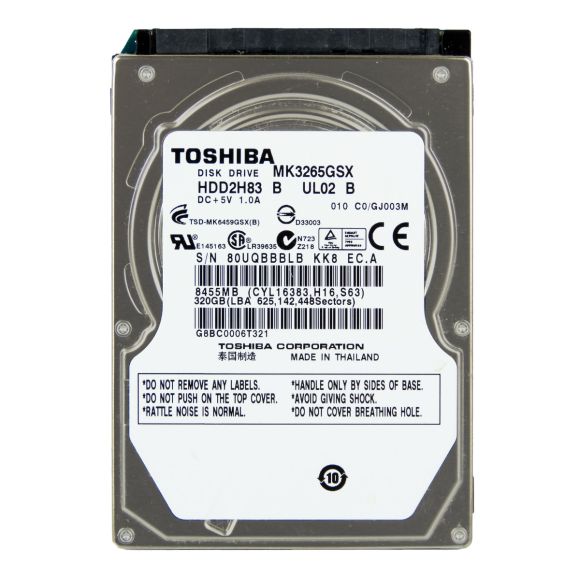 TOSHIBA 320GB 5.4K 8MB SATA II 2.5'' MK3265GSX