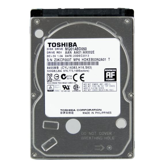 TOSHIBA 500GB 5.4K 8MB SATA II 2.5'' MQ01ABD050