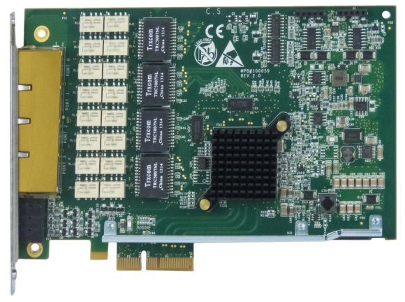 RIVERBED 410-00047-01 REV. 2.2 PCIe QUAD GIGABIT BYPASS CARD 