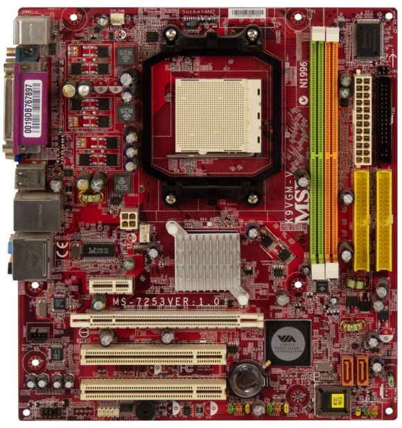 MSI MS-7253 VER: 1.0 K9VGM-V s.AM2 DDR2 mATX PCIe PCI