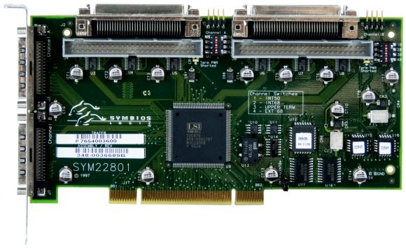 SYMBIOS SYM22801 DUAL CHANNEL ULTRA SCSI 50/68-PIN PCI