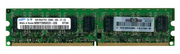 HP 417439-051 M391T2953EZ3-CE6 1GB DDR2-667MHz ECC UB CL5