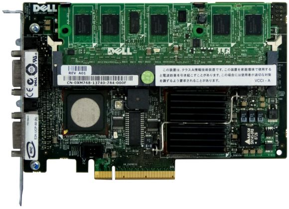 DELL 0XM768 PERC 5/E SAS CONTROLLER 0X8483 256MB BBU PCIe