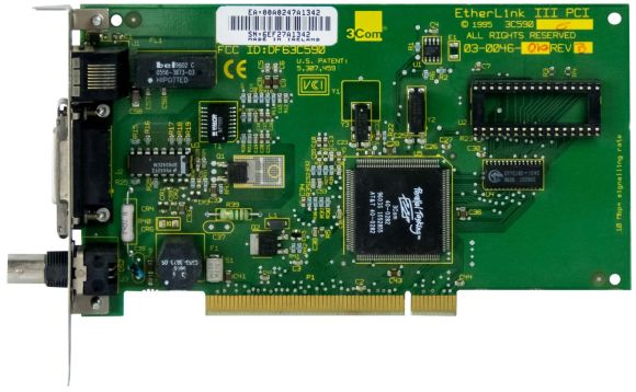 3COM ETHERLINK III PCI 03-0046-010 BNC MIDI RJ45 PCI