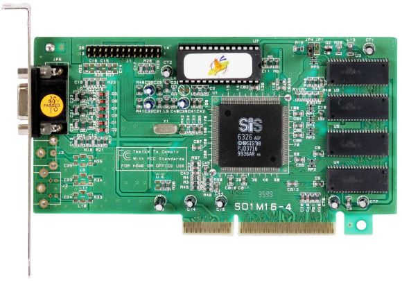 SIS 6326 AGP 8MB SD1M16-4 VGA EDO