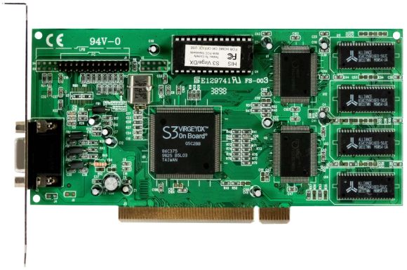 S3 VIRGE/DX ACM-9628 GRAPHICS CARD 4MB VGA PCI