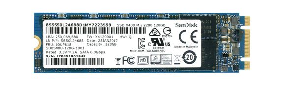 SanDisk SSD X400 128GB TLC SATA III M.2 SD8SN8U-128G-1001