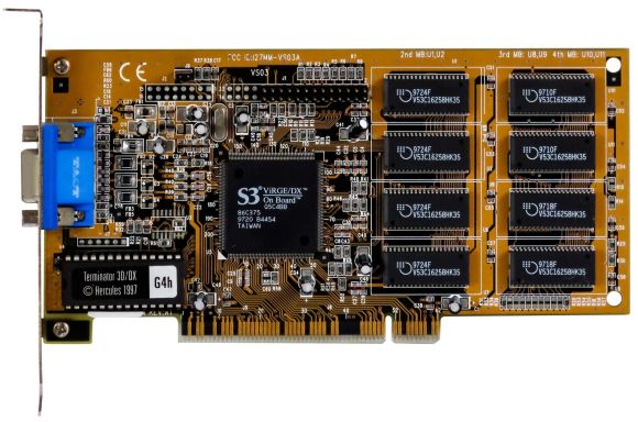 BIOSTAR S3 VIRGE/DX I27MM-VS03A GRAPHICS CARD 4MB VGA PCI