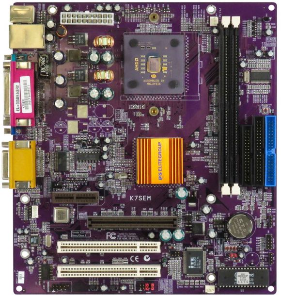 ECS K7SEM + AMD DURON D850AUT1B 850MHz 2x SDRAM AGP PCI