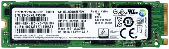 HP 862996-003 256GB M.2 PCIe x4 MZ-VLW2560