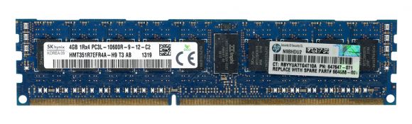 HP 647647-071 4GB DDR3 1333MHz ECC HMT351R7EFR4A-H9T3