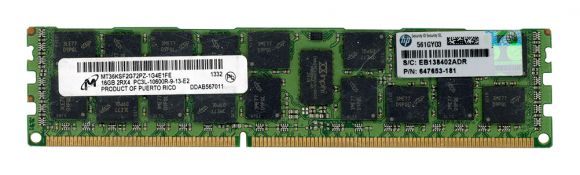 HP 647653-181 16GB DDR3 1333MHz REG ECC MT36KSF2G72PZ-1G4E1FE