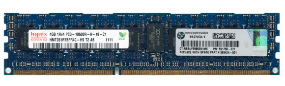 HP 591750-071 4GB DDR3 1333MHz REG ECC HMT351R7BFR4C-H9
