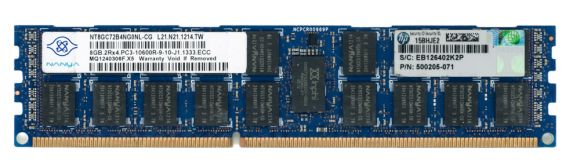 HP 500205-071 8GB DDR3 1333MHz REG ECC NT8GC72B4NG0NL-CG
