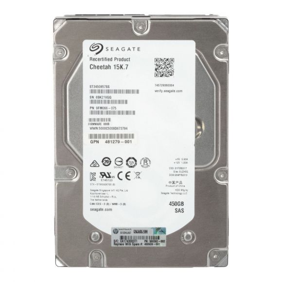HP 586592-002 450GB 15K 16MB SAS-2 3.5'' ST3450857SS