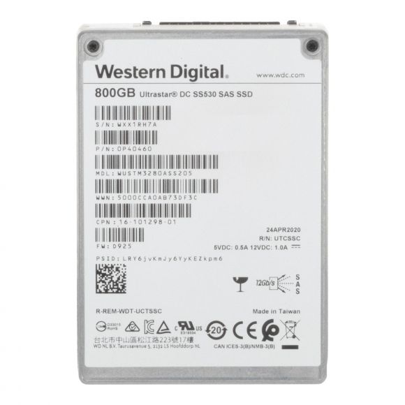 WD UltraStar DC SS530 800GB TLC SAS-3 2.5'' WUSTM3280ASS205
