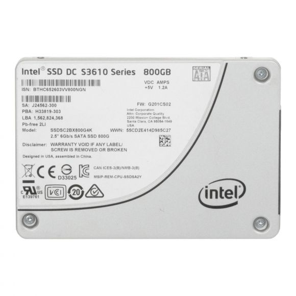 INTEL SSD DC S3610 SERIES 800GB MLC SATA III 2.5'' SSDSC2BX800G4K