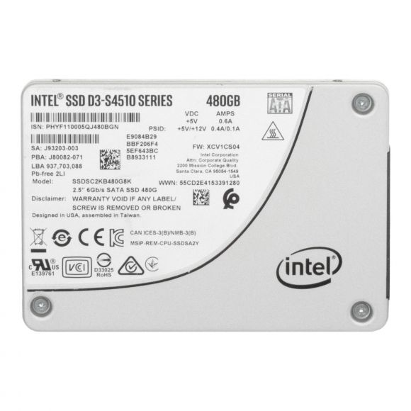 INTEL SSD D3-S4510 SERIES 480GB TLC SATA III 2.5'' SSDSC2KB480G8K