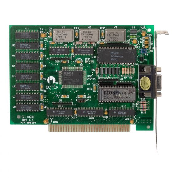 OCTEK S-VGA REV 1.1 900124 NSI EVC416 VGA ISA CARD